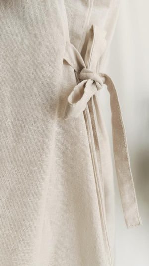 Light-weight Khaddar Tie-Waist Shirt- Off-white